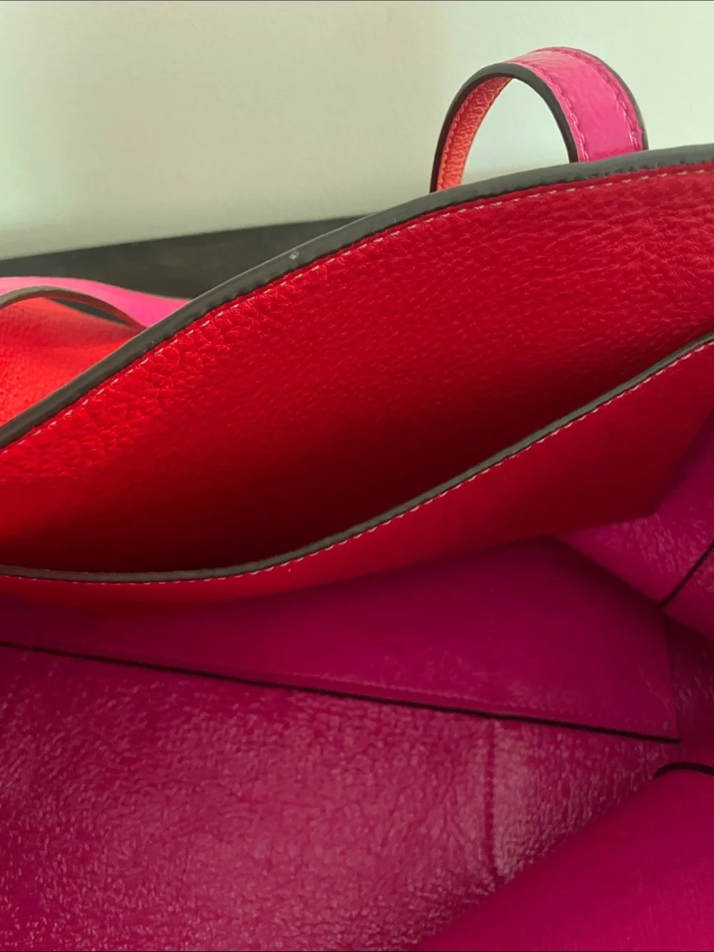 Tory Burch Vibrant red Pebbled Leather Tote